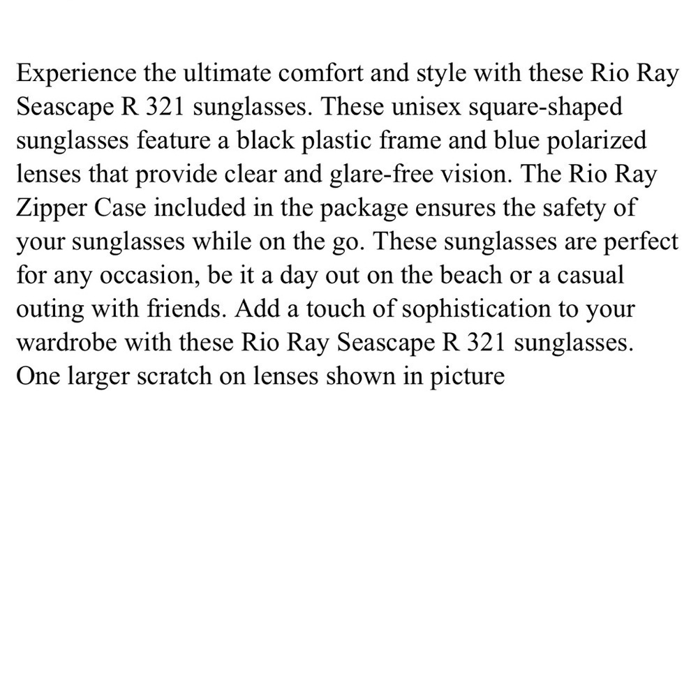 Rio Ray Seascape R 321 Polarized Sunglasses With Rio Ray Zippered Case Square - Picture 8 of 8